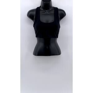 TNA Women's Black Solid Racer Back Active Crop-Top SZ XS